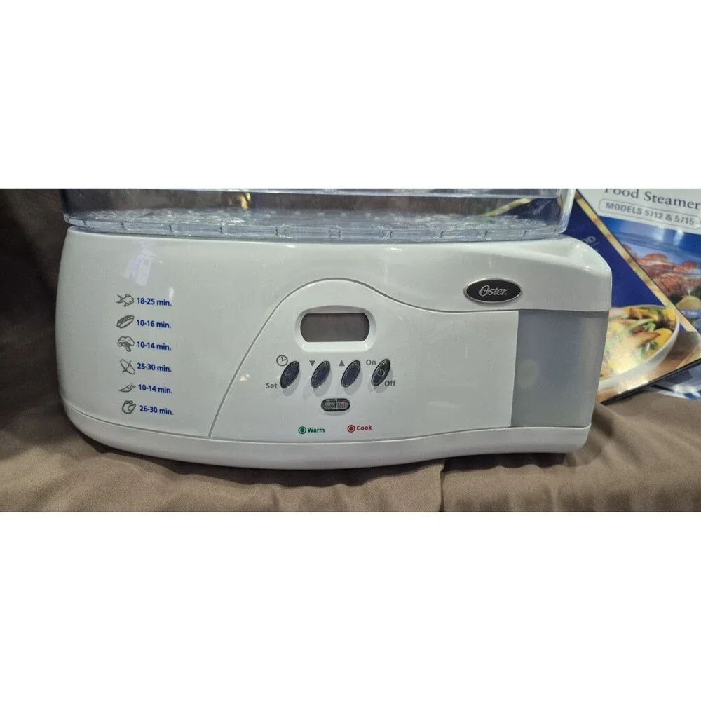 Oster 5715 Double-tiered 6.1 qt White Food Cooker & Steamer Inspire Collection